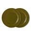 HKLIVING Borden Farmhouse ceramics: dinner plates, moss (set of 2)