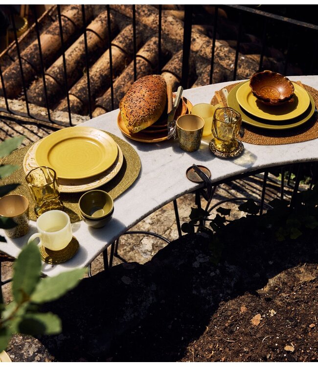 HKLIVING Borden Farmhouse ceramics: dinner plates, moss (set of 2)