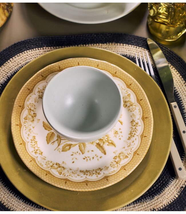 HKLIVING Kom Farmhouse ceramics: small bowls, pale blue (set of 4)