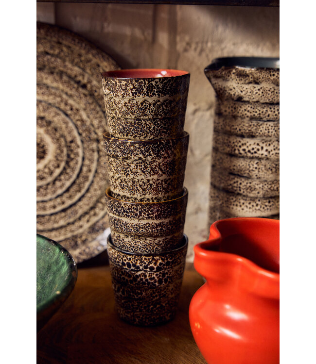 HKLIVING Mok 70s ceramics: coffee mugs, brew variation (set of 4)