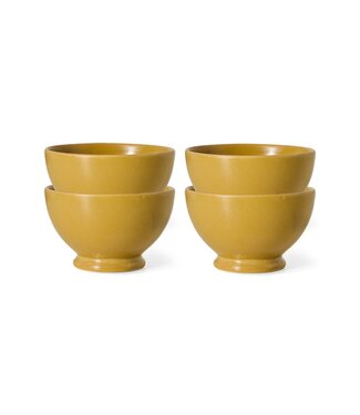 HKLIVING Kom Farmhouse ceramics: small bowls, ochre (set of 4)