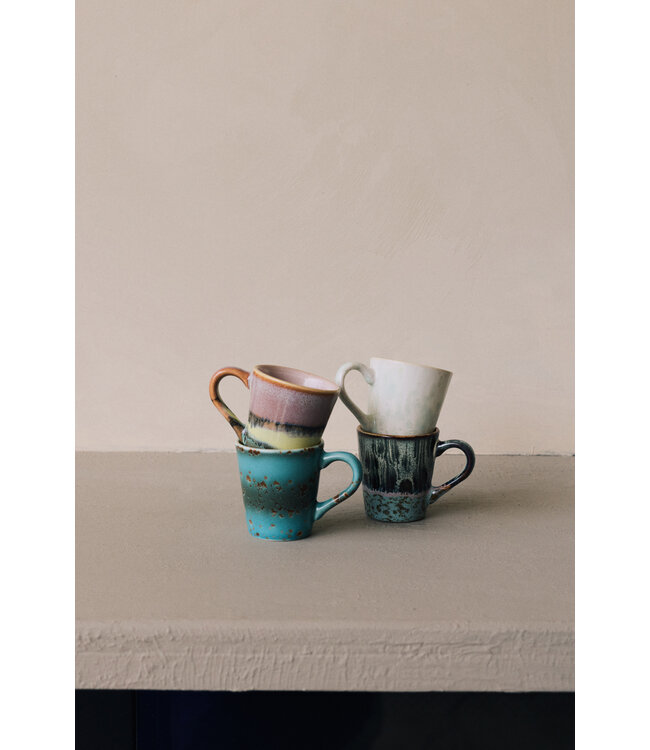 HKLIVING Mok 70s ceramics: espresso mugs, softness (set of 4)