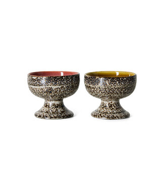 HKLIVING Schaaltje 70s ceramics: medium coupes, brew variation (set of 2)