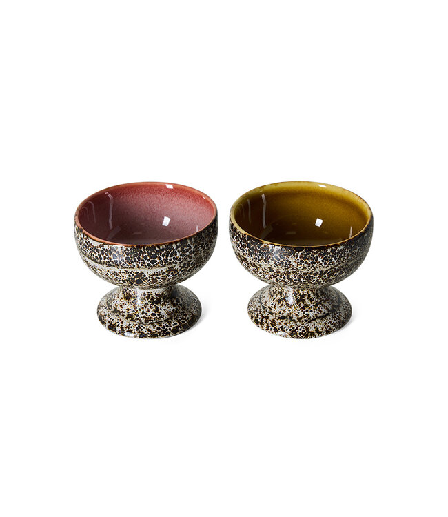 HKLIVING Schaaltje 70s ceramics: medium coupes, brew variation (set of 2)