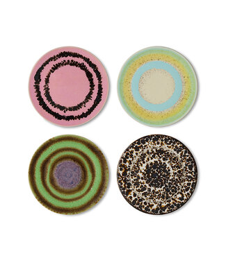HKLIVING Onderzetters 70s ceramics: coasters, final touch (set of 4)