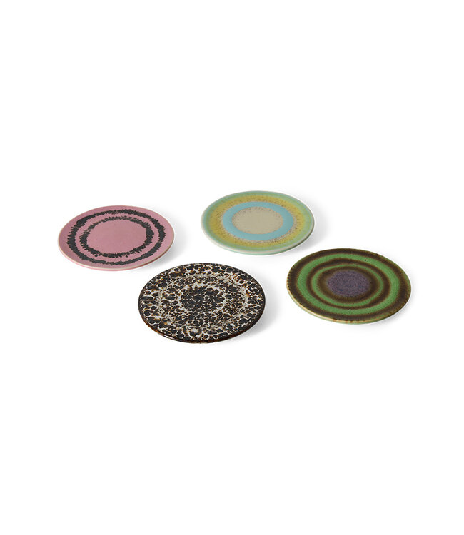 HKLIVING Onderzetters 70s ceramics: coasters, final touch (set of 4)