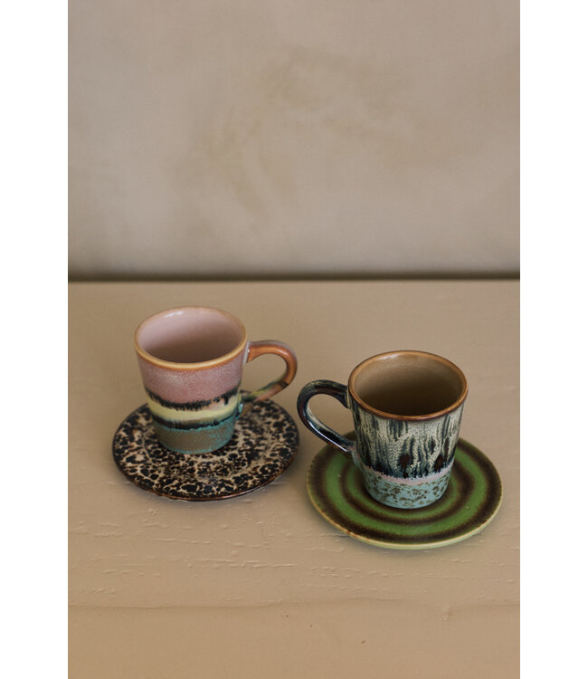 HKLIVING Onderzetters 70s ceramics: coasters, final touch (set of 4)