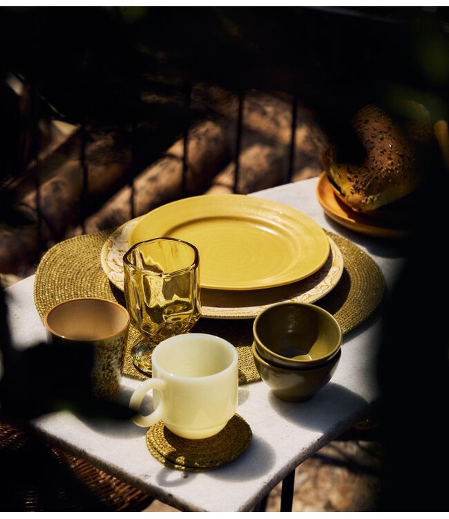 HKLIVING Kom Farmhouse ceramics: XS bowls, moss (set of 4)