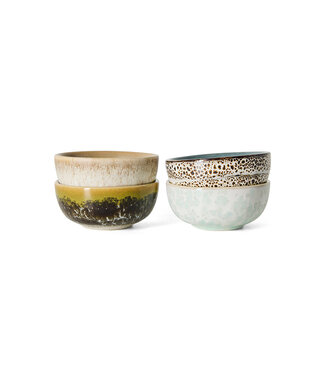 HKLIVING Kom 70s ceramics: XS bowls, caramelized (set of 4)