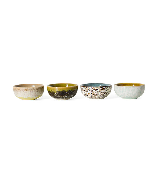 HKLIVING Kom 70s ceramics: XS bowls, caramelized (set of 4)