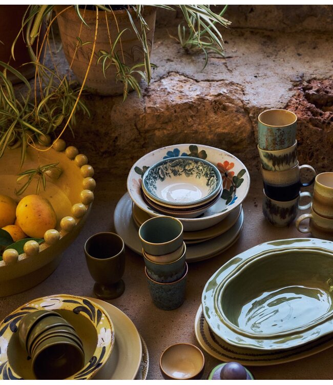 HKLIVING Mok Farmhouse ceramics: mugs, moss (set of 2)