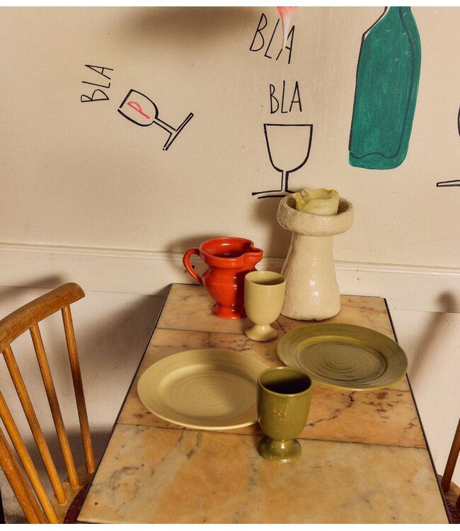 HKLIVING Mok Farmhouse ceramics: mugs, cream (set of 2)