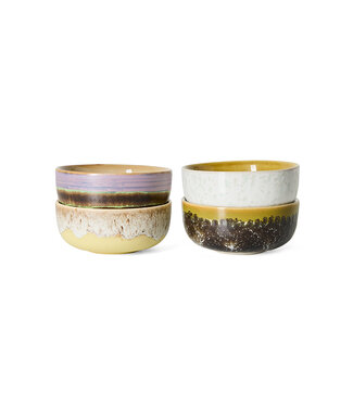 HKLIVING Kom 70s ceramics: tapas bowls, sweet (set of 4)