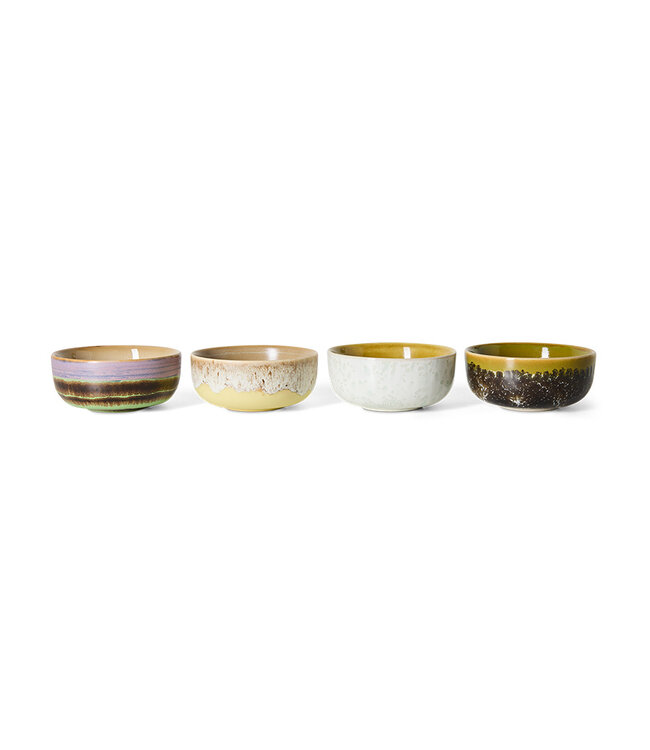 HKLIVING Kom 70s ceramics: tapas bowls, sweet (set of 4)