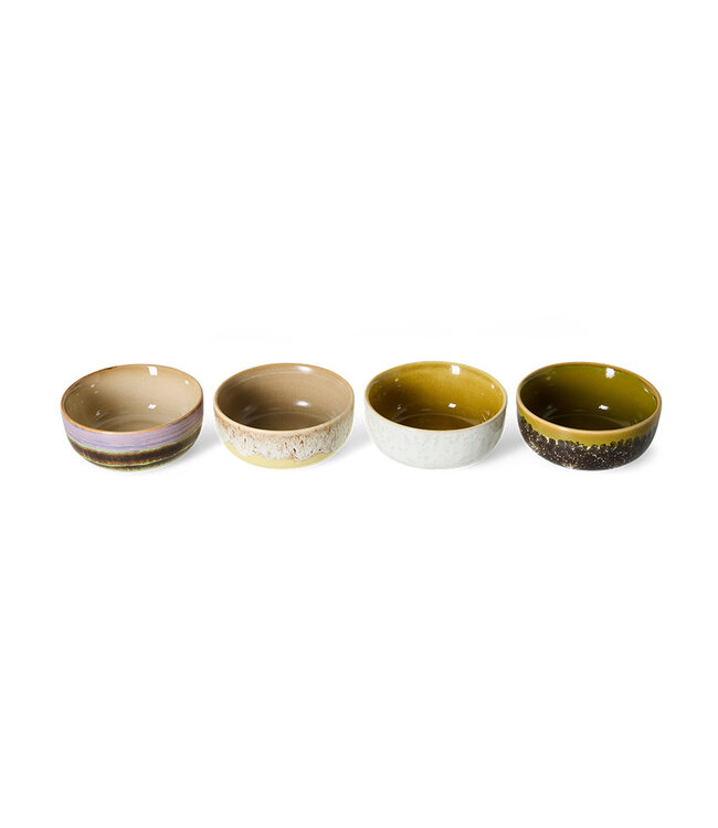 HKLIVING Kom 70s ceramics: tapas bowls, sweet (set of 4)
