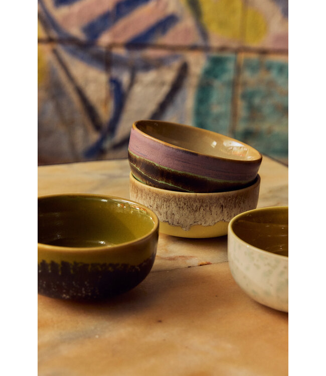 HKLIVING Kom 70s ceramics: tapas bowls, sweet (set of 4)