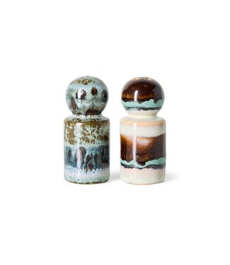 HKLIVING Peper- en zoutpot 70s ceramics: pepper & salt jar, swirl