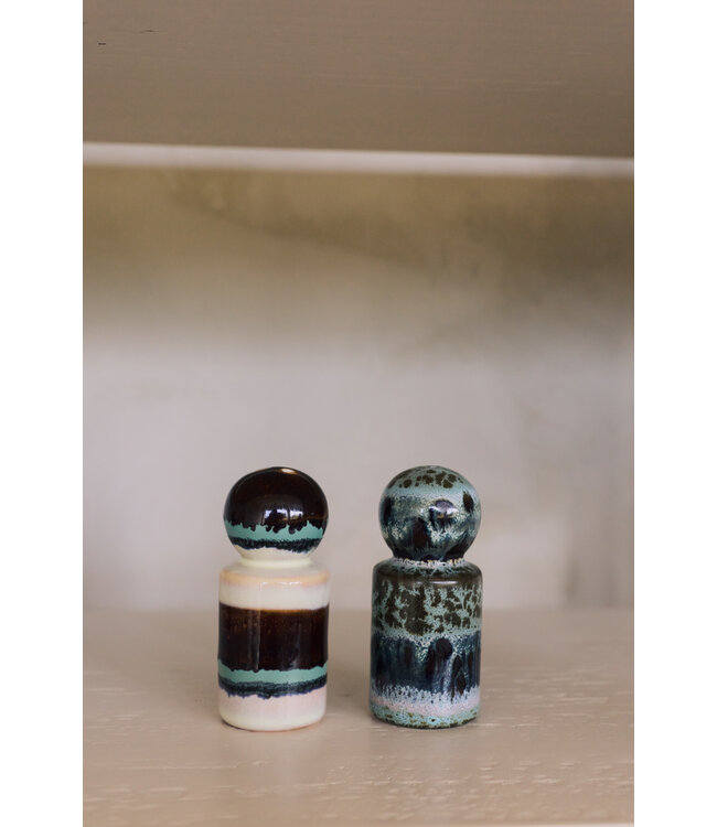 HKLIVING Peper- en zoutpot 70s ceramics: pepper & salt jar, swirl