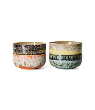 HKLIVING Kom 70s ceramics: dessert bowls, grand (set of 4)