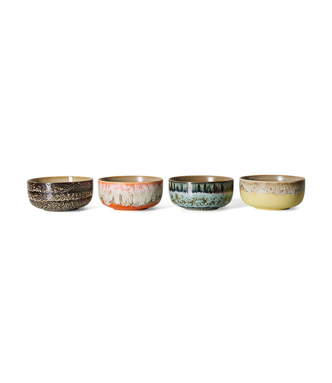 HKLIVING Kom 70s ceramics: dessert bowls, grand (set of 4)
