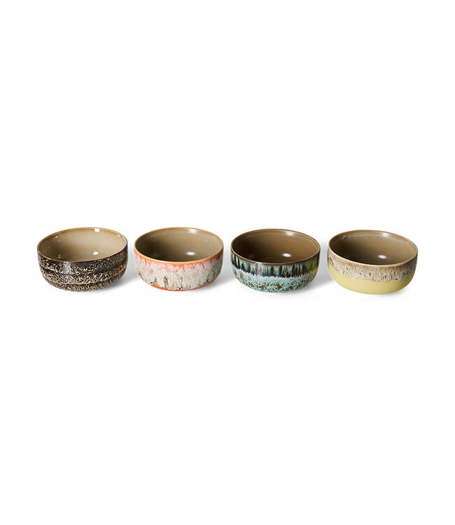 HKLIVING Kom 70s ceramics: dessert bowls, grand (set of 4)