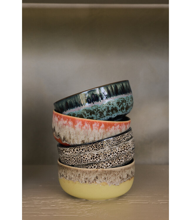 HKLIVING Kom 70s ceramics: dessert bowls, grand (set of 4)
