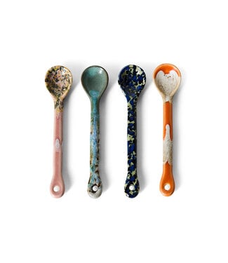 HKLIVING Lepels 70s ceramics: spoons M, joy (set of 4)