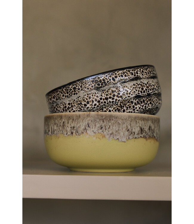 HKLIVING Kom 70s ceramics: dessert bowl, custard