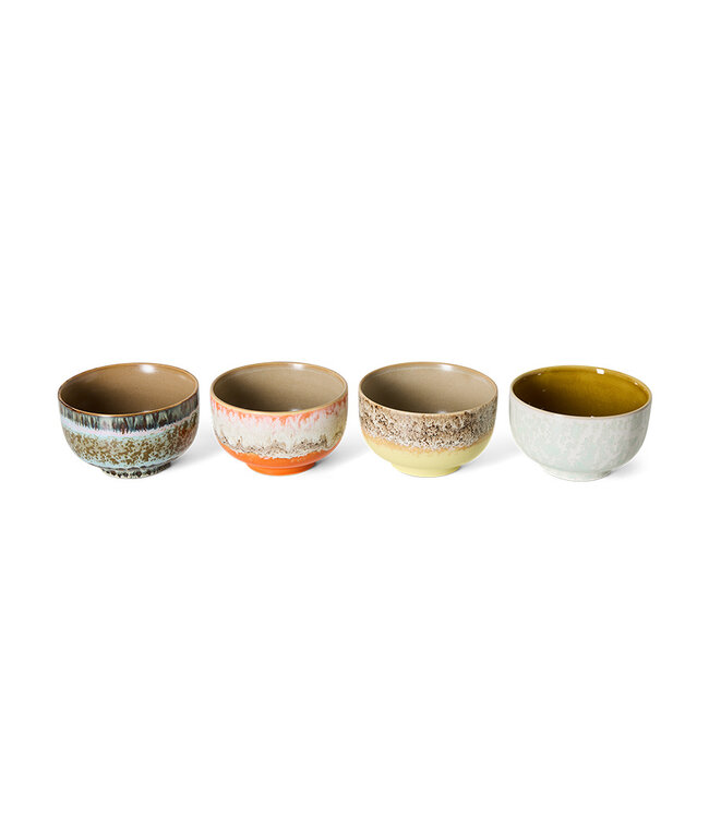 HKLIVING Kom 70s ceramics: noodle bowls, sunset (set of 4)