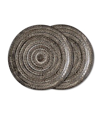 HKLIVING Borden 70s ceramics: dinner plates, brew (set of 2)