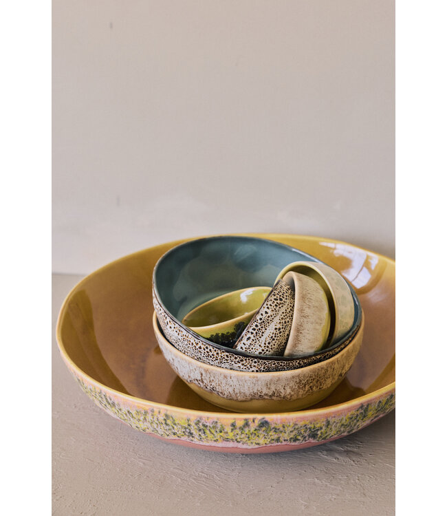 HKLIVING Kom 70s ceramics: pasta bowls, custard (set of 2)