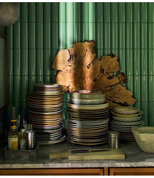 HKLIVING Diep bord Chef ceramics: deep plate L, rustic green