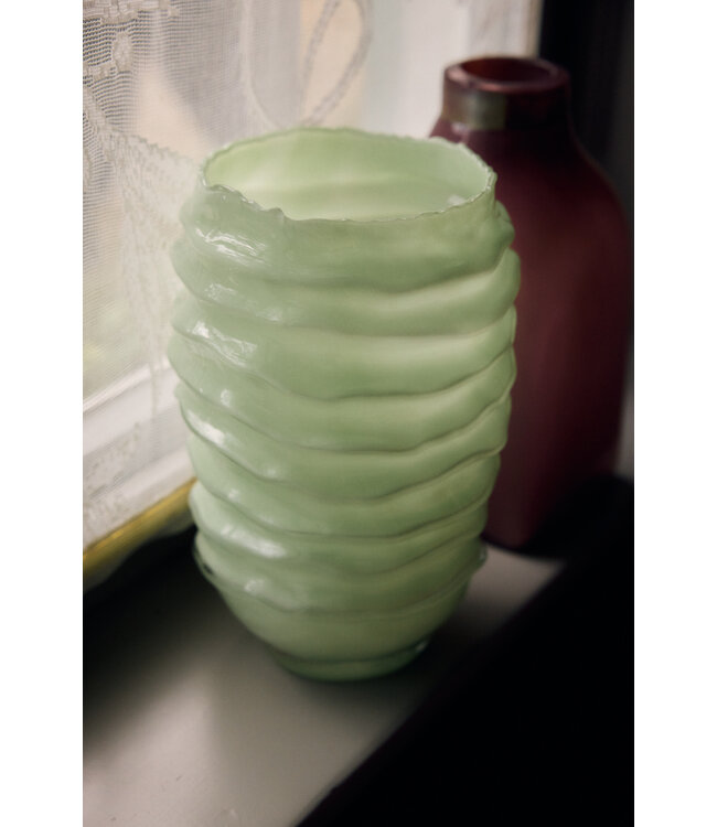 HKLIVING Vaas Ribble glass vase, mint