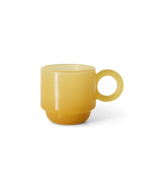 HKLIVING Koffieglas Coffee mugs glass, caramel (set of 4)