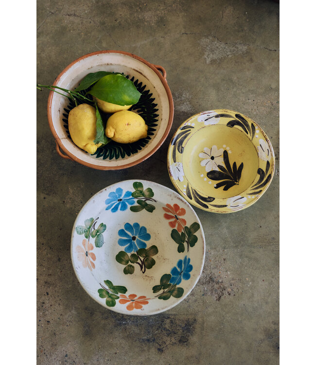 HKLIVING Schaal Farmhouse ceramics: hand painted bowl, cream
