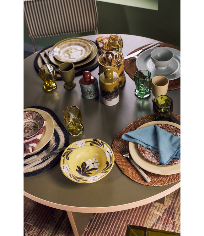 HKLIVING Schaal Farmhouse ceramics: hand painted bowl, butter