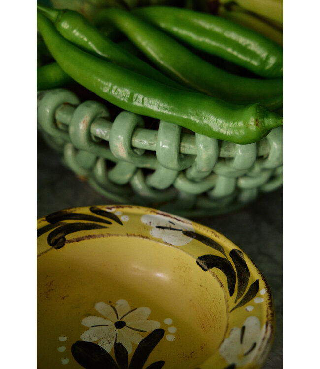 HKLIVING Schaal Farmhouse ceramics: hand painted bowl, butter