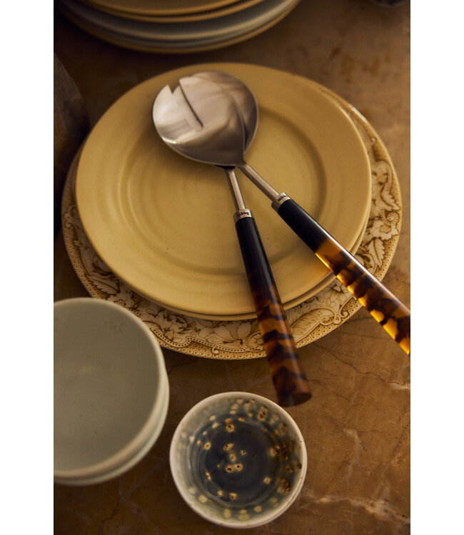HKLIVING Bord Sunday ceramics: dinner plate, yellow (set of 2)