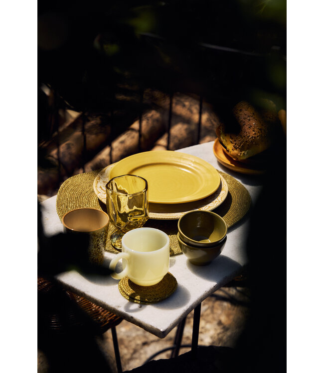 HKLIVING Bord Sunday ceramics: dinner plate, yellow (set of 2)