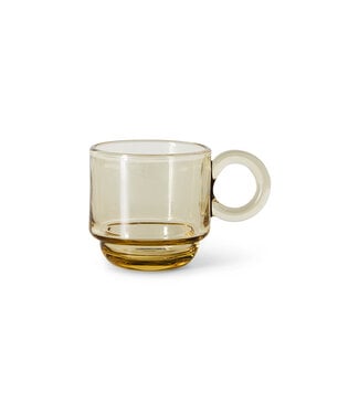 HKLIVING Koffieglas Coffee mugs glass, soft yellow (set of 4)