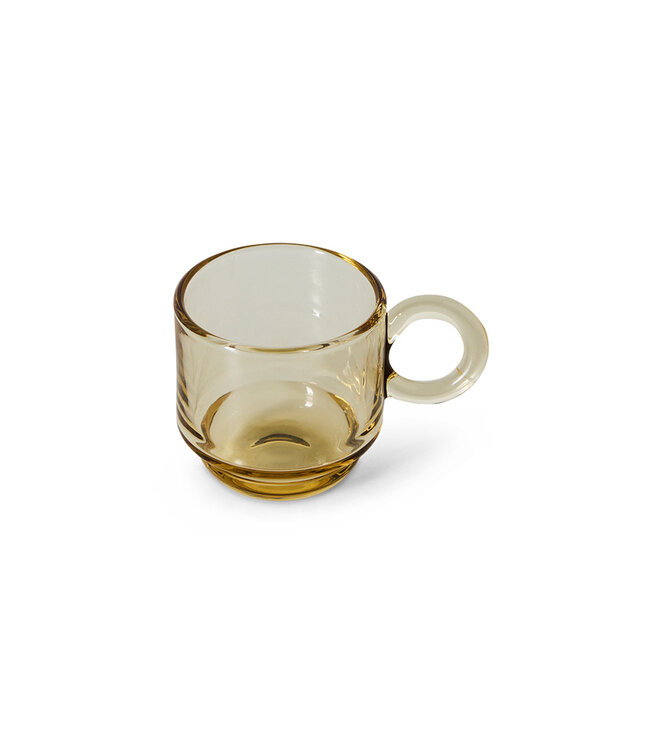 HKLIVING Koffieglas Coffee mugs glass, soft yellow (set of 4)