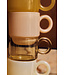 HKLIVING Koffieglas Coffee mugs glass, soft yellow (set of 4)