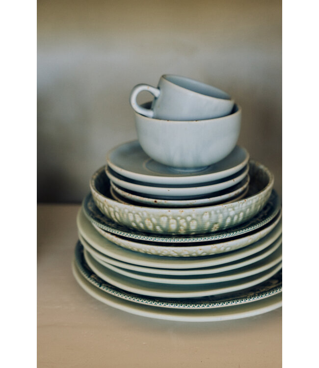 HKLIVING Bord Sunday ceramics: dinner plate, green (set of 2)