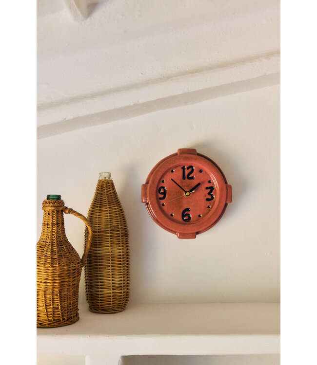 HKLIVING Wandklok Retro ceramic wall clock, pink