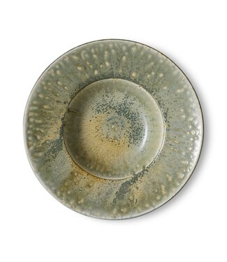 HKLIVING Pastabord Chef ceramics: pasta plate, rustic green