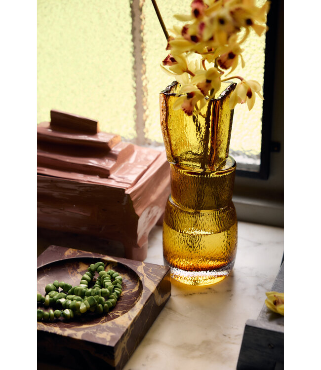 HKLIVING Vaas Statement glass vase, caramel