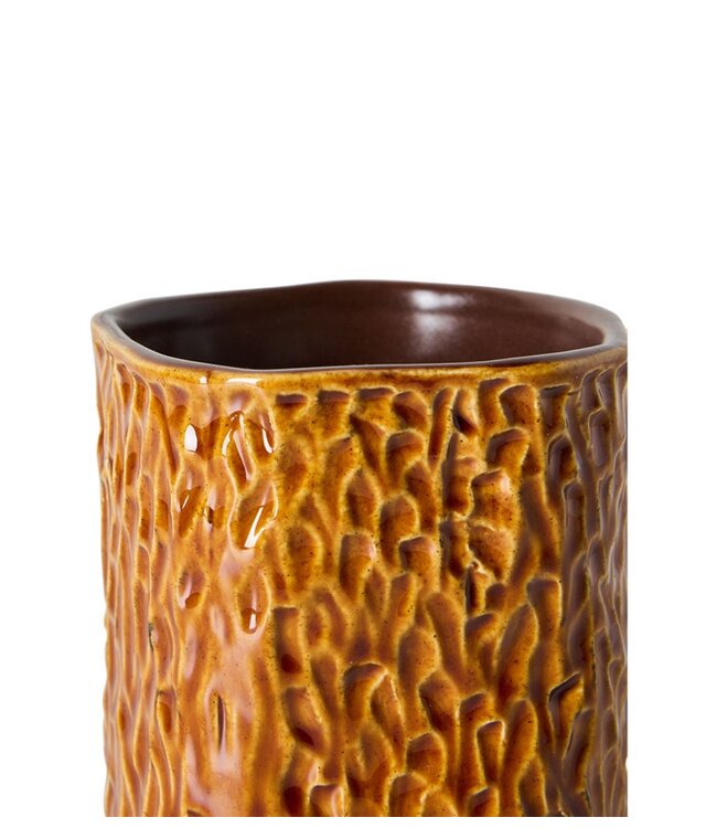 HKLIVING Vloerkleed Rugged vase, burnt caramel