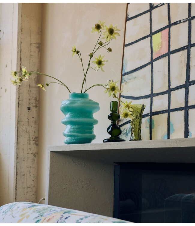 HKLIVING Vaas Statement glass vase, blue