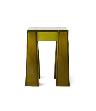 HKLIVING Kruk Resin stool, vintage yellow