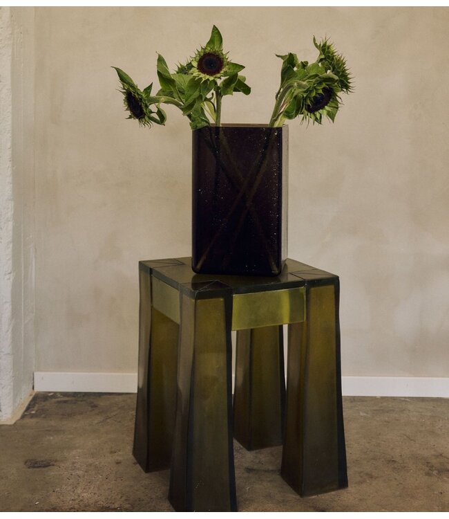 HKLIVING Kruk Resin stool, vintage yellow